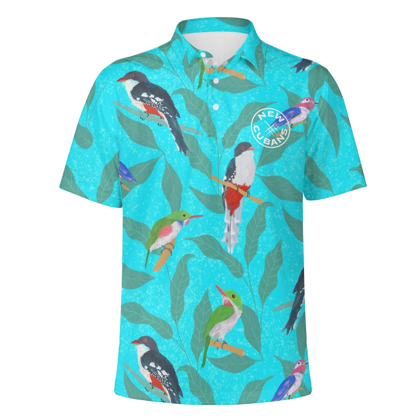 Nostalgia Birds Mens Polo Shirt