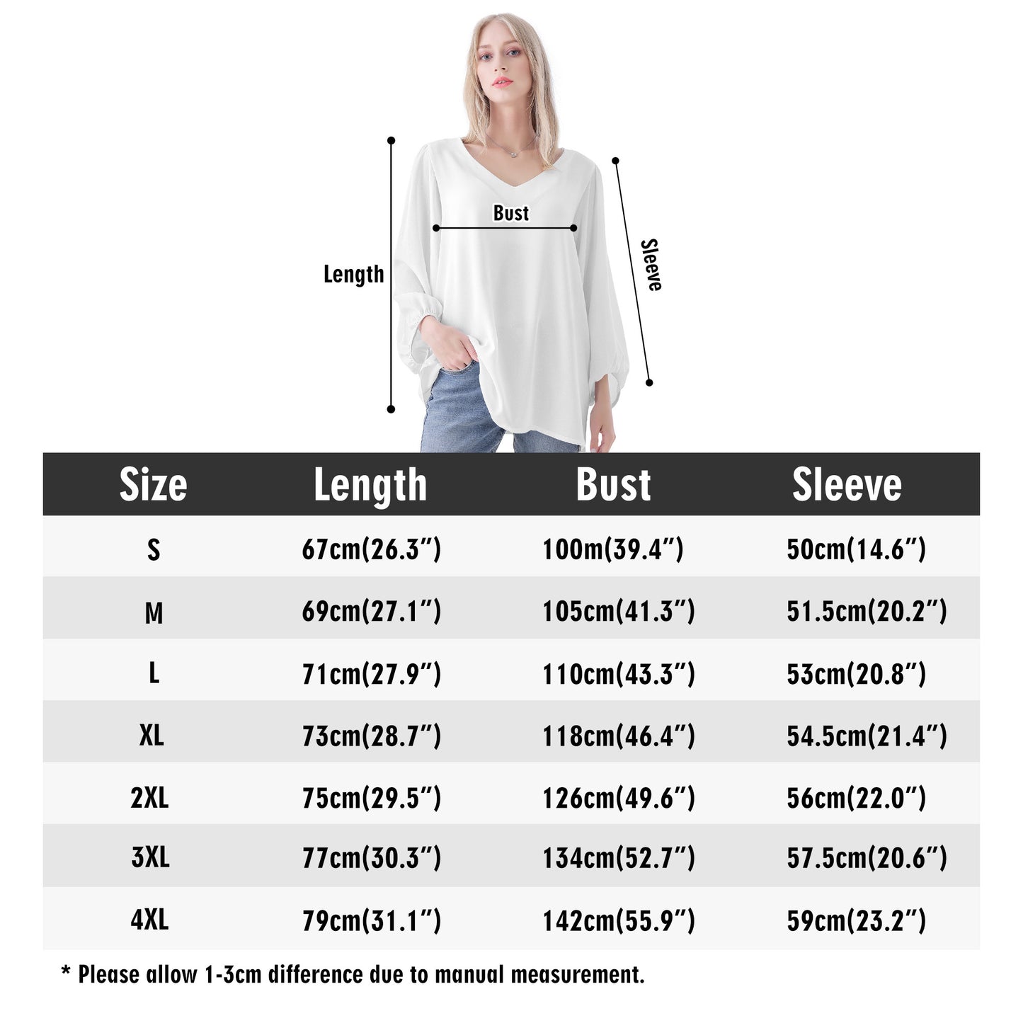 Women Long Sleeve Puff Sleeve Blouse