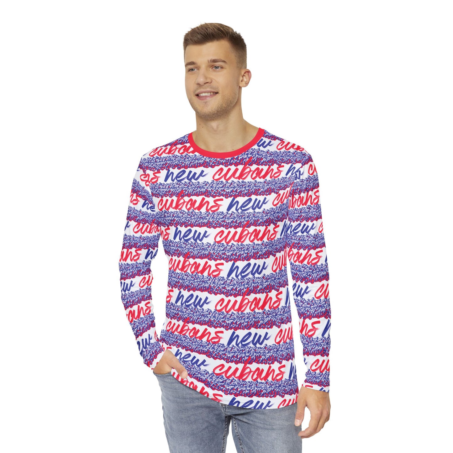 Cuban Waves, Men's Long Sleeve Shirt