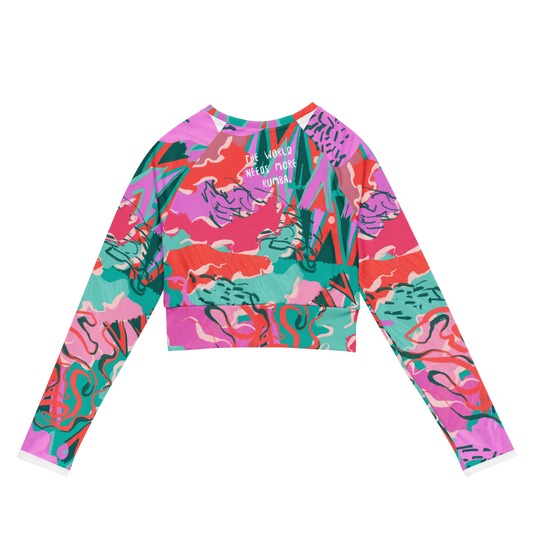 Recycled long-sleeve crop top