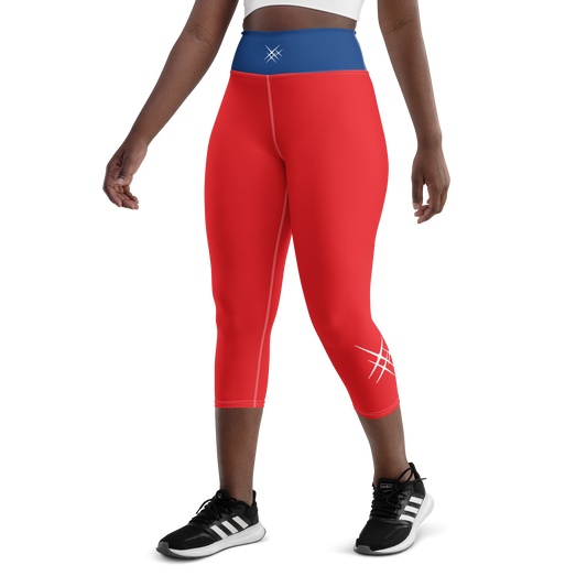 Red Yoga Capri Leggings