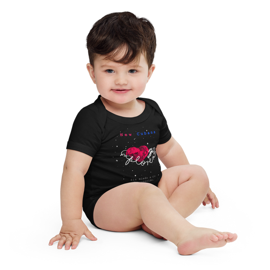 Baby Black Onesie | Short Sleeve Baby Bodysuit | New Cubans