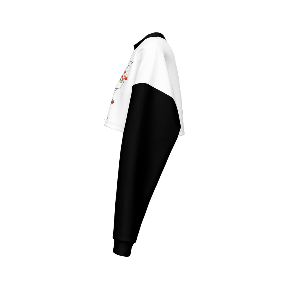 Aymee Women's Cropped Crewneck Sweatshirt-Techno Scuba Knit