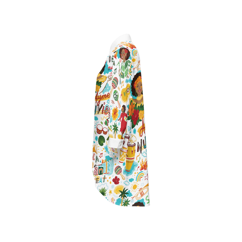 Aymee Women's High-Low Long-Sleeve Hem Shirt-Wrinkle-Free Silky-like Elegance