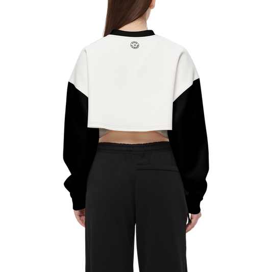 Aymee Women's Cropped Crewneck Sweatshirt-Techno Scuba Knit