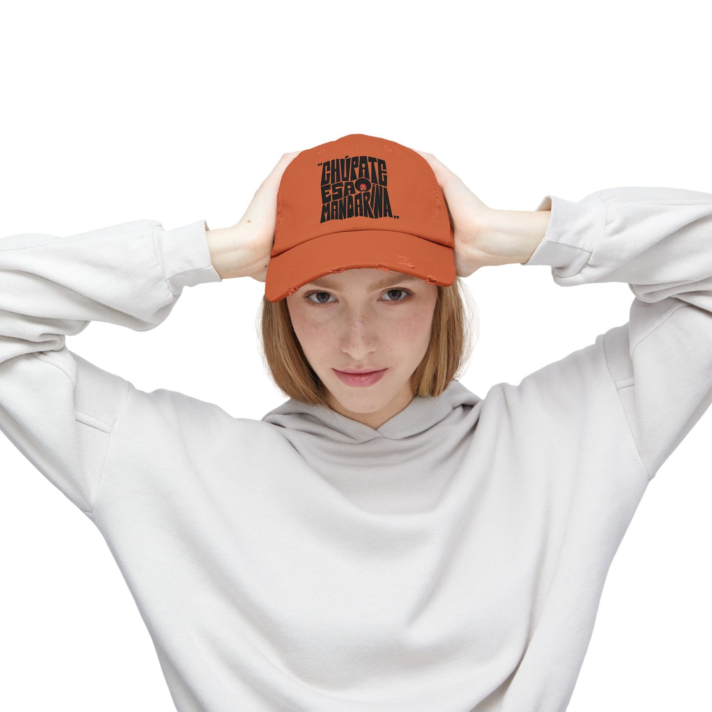 Chupate Esa Mandarina Unisex Distressed Cap