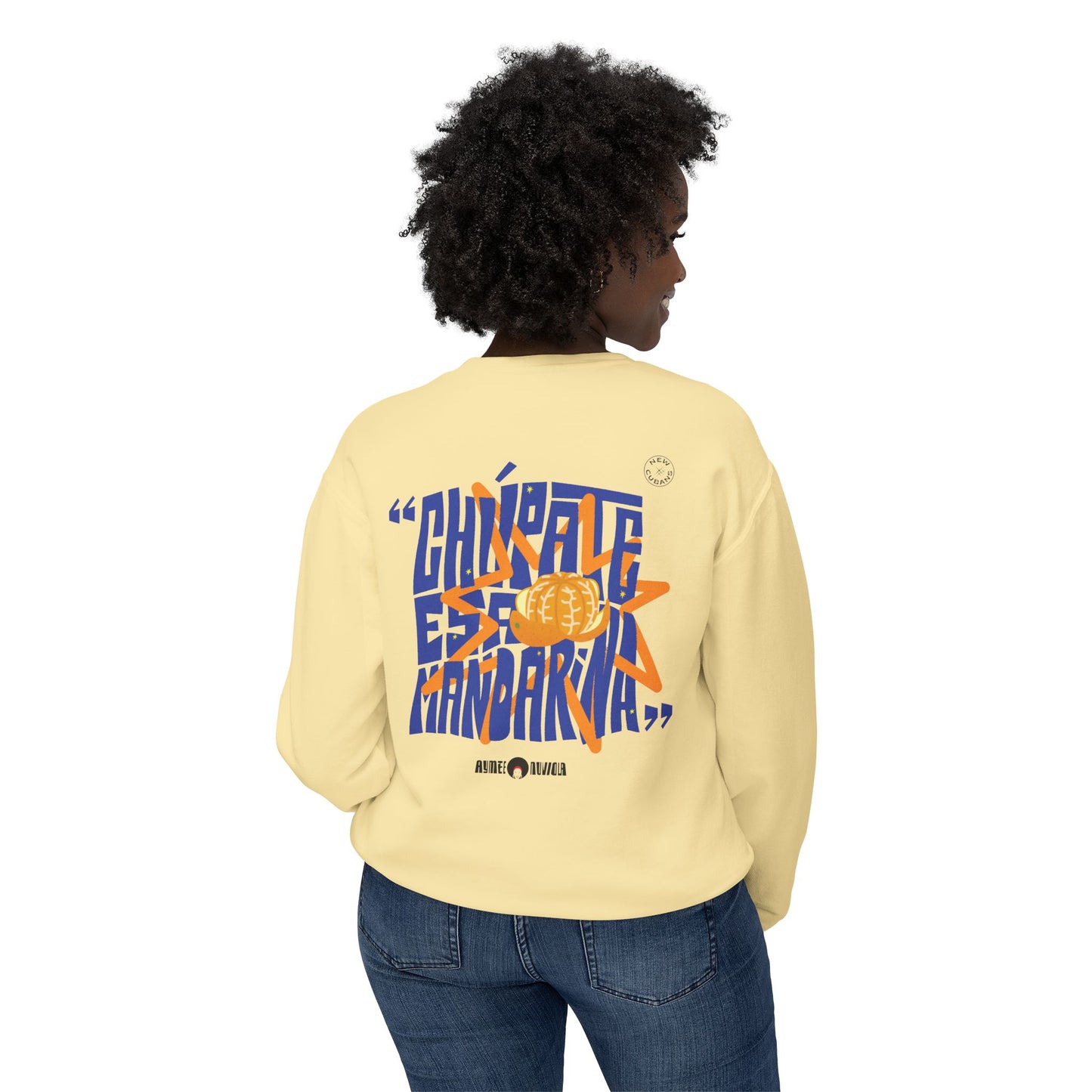 Chupate Esa Mandarina Unisex Lightweight Crewneck Sweatshirt