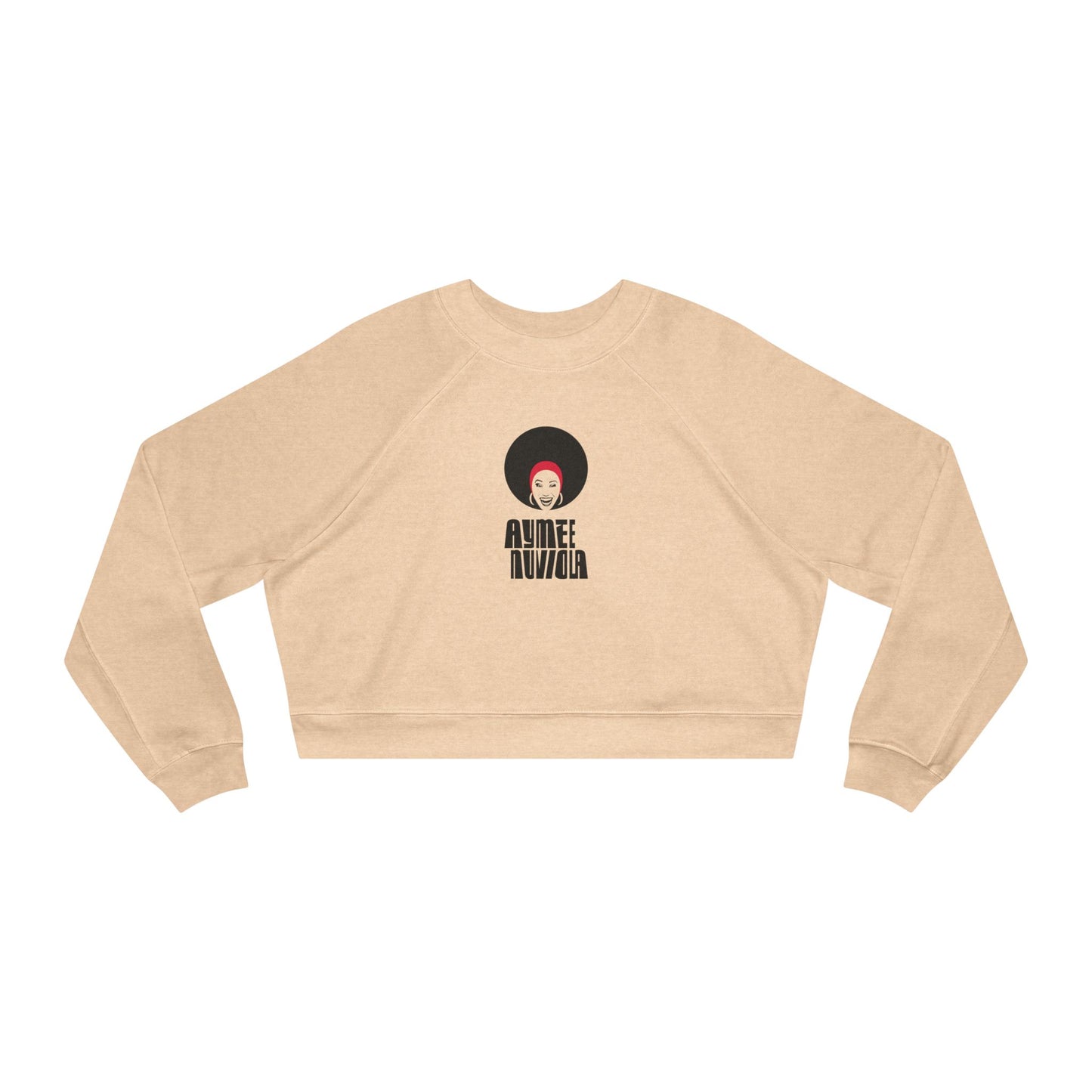 Aymee Women's Cropped Fleece Pullover with Afro Design - Trendy & Casual Sweatshirt for Celebrations