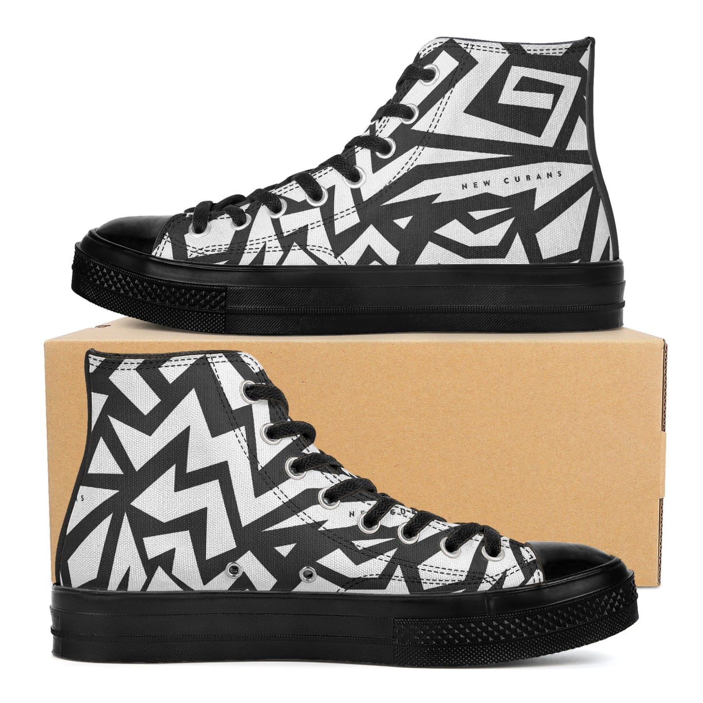 Womens Classic Black High Top Canvas Shoes