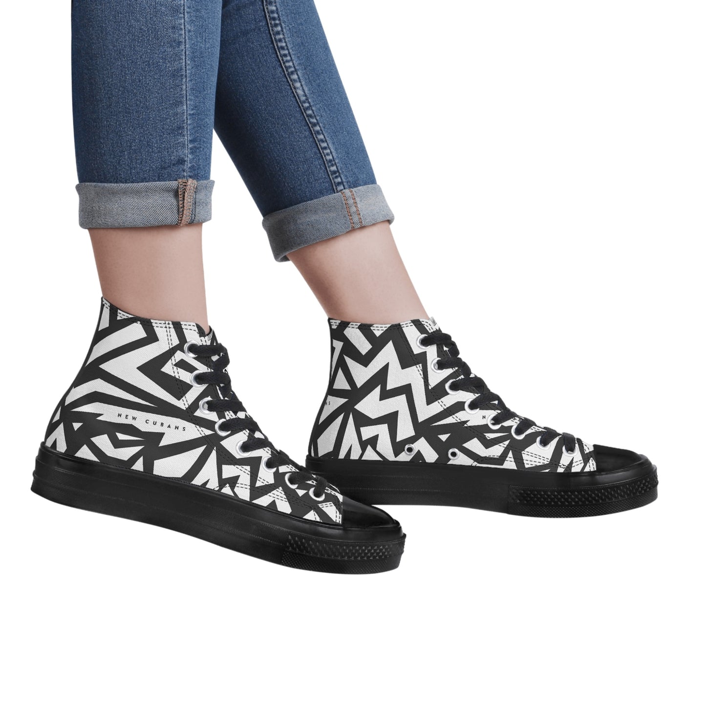 Womens Classic Black High Top Canvas Shoes