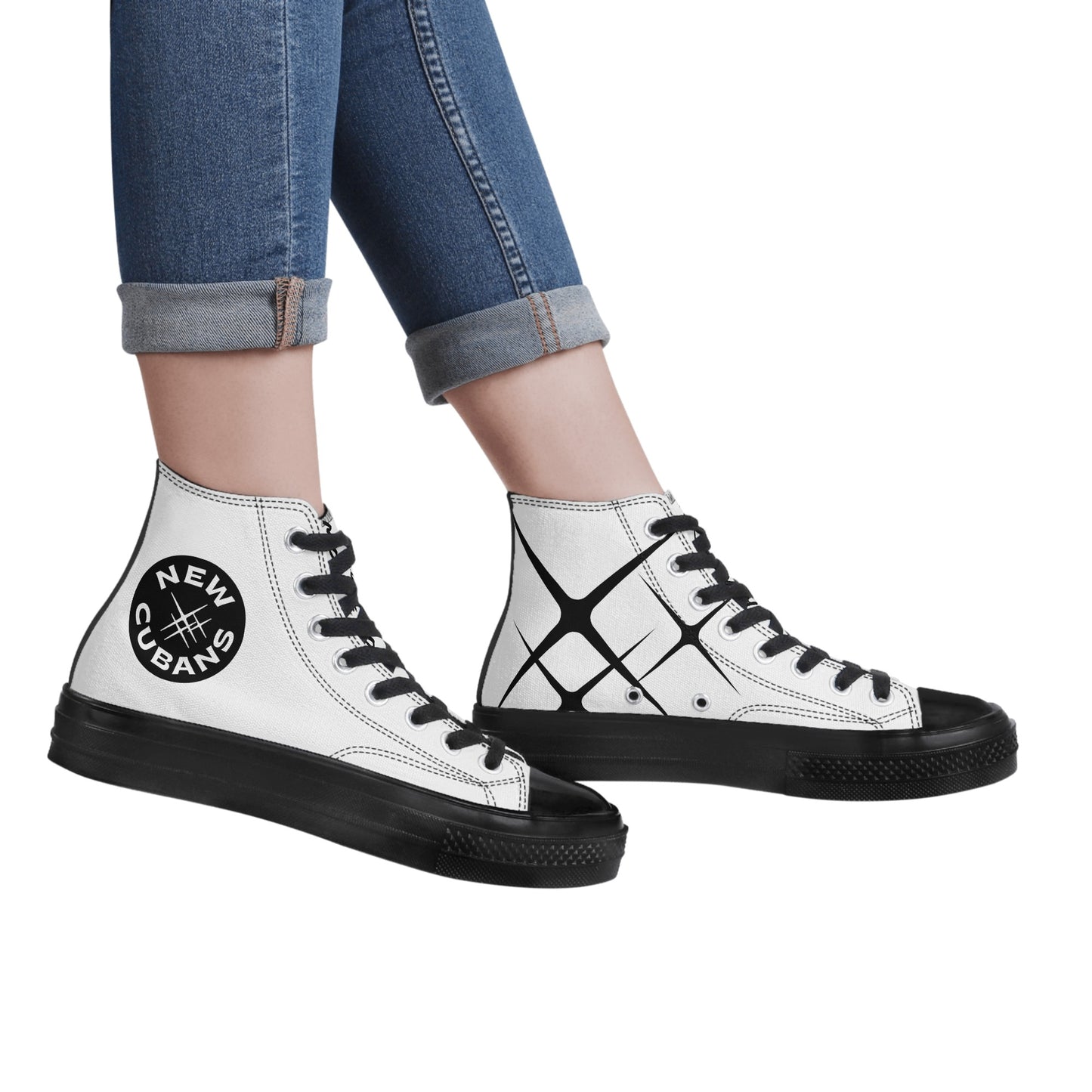 Womens Classic Black High Top Canvas Shoes