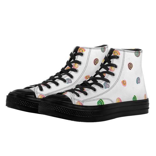 Womens Classic Black High Top Canvas Shoes