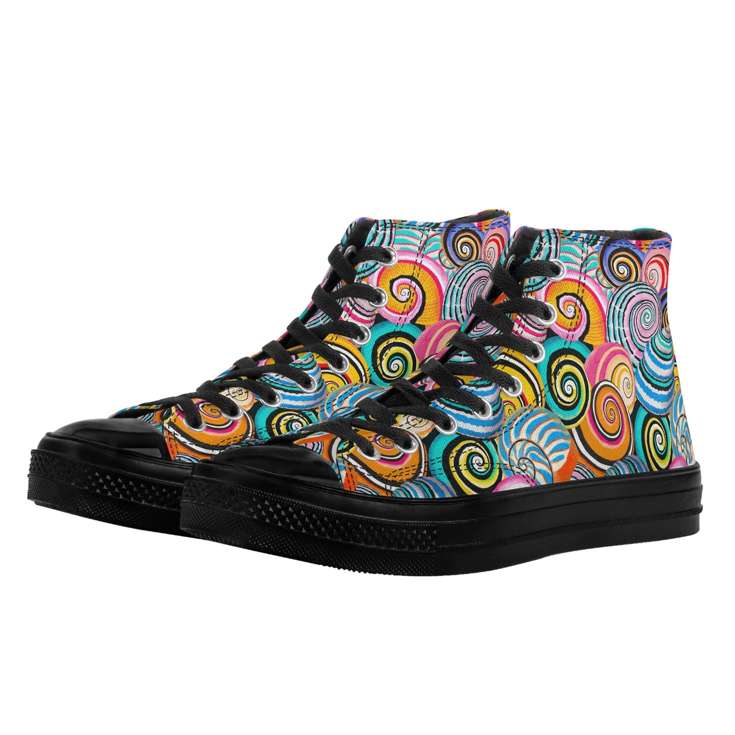 Womens Classic Black High Top Canvas Shoes