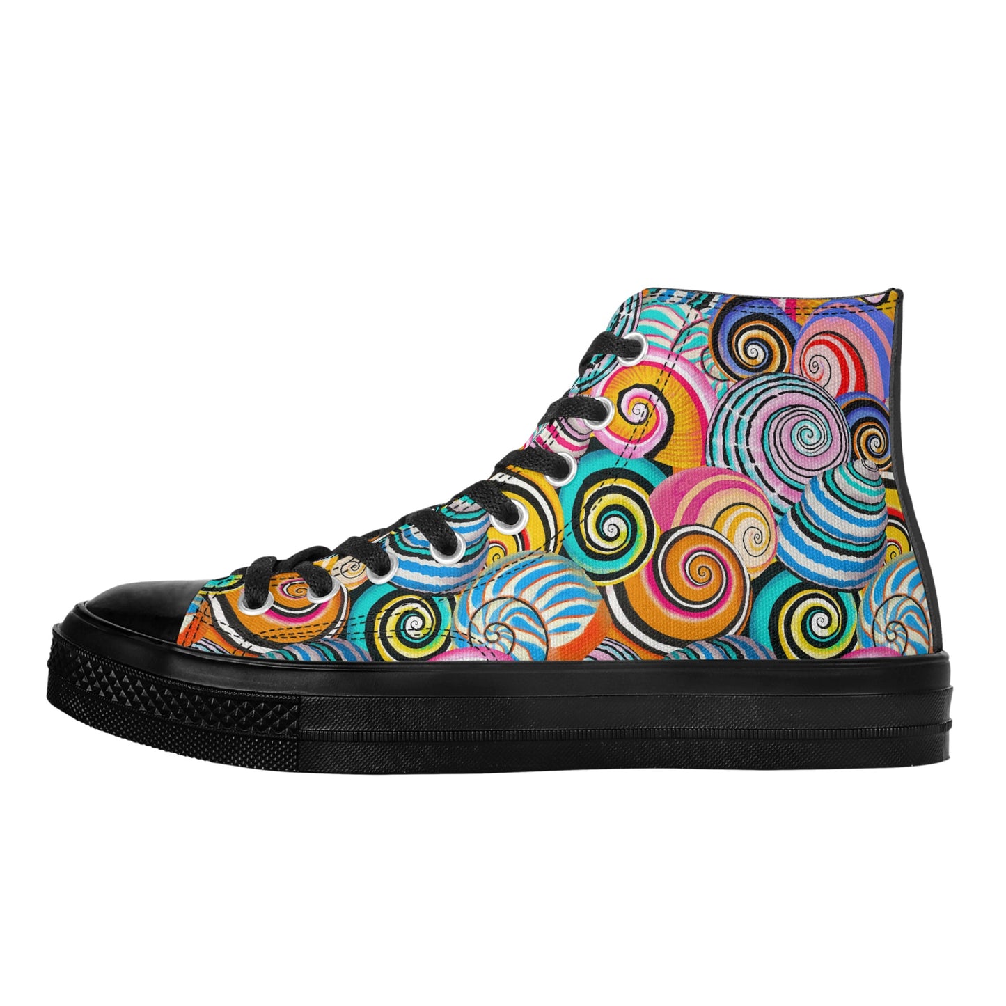 Womens Classic Black High Top Canvas Shoes