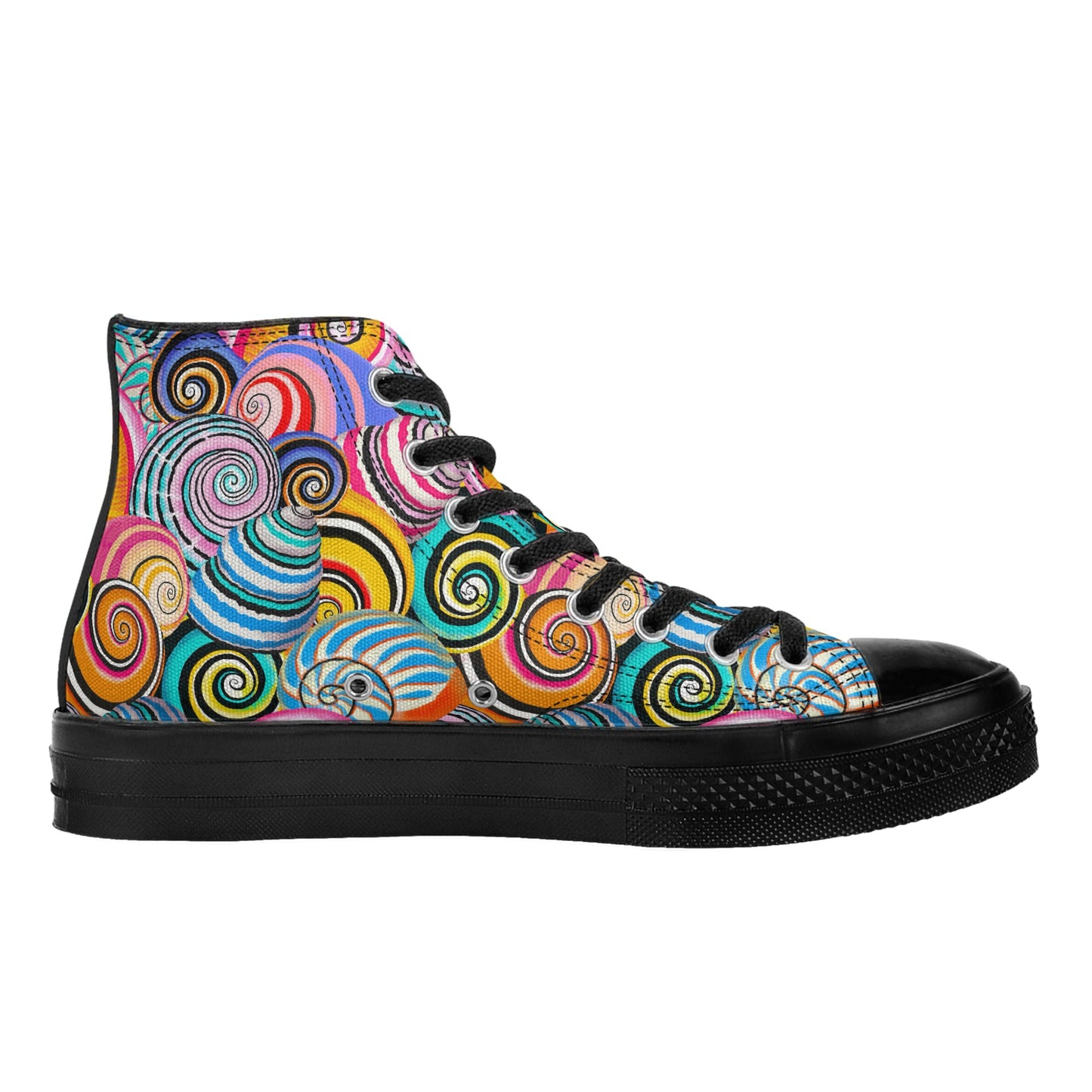 Womens Classic Black High Top Canvas Shoes