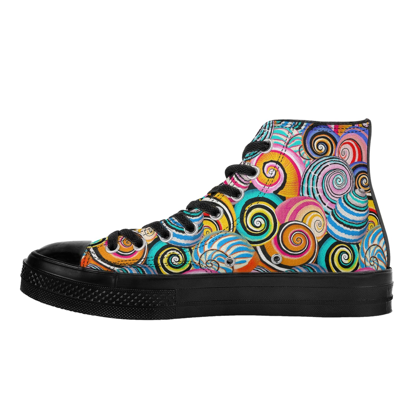 Womens Classic Black High Top Canvas Shoes