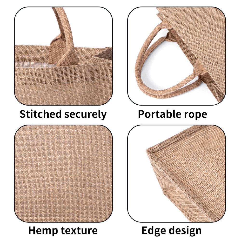 Custom Brown Jute Burlap Tote Bags