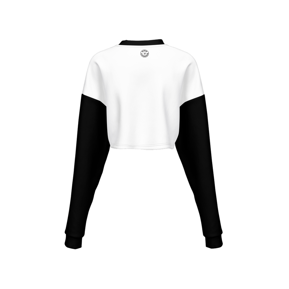 Aymee Women's Cropped Crewneck Sweatshirt-Techno Scuba Knit