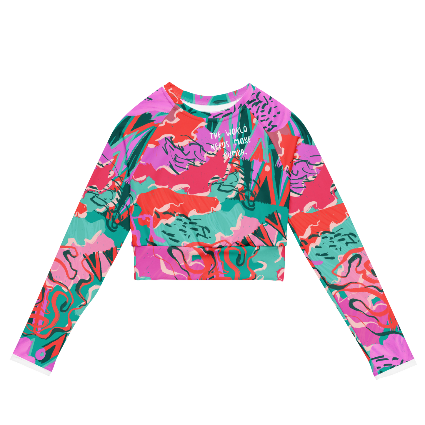 Recycled long-sleeve crop top