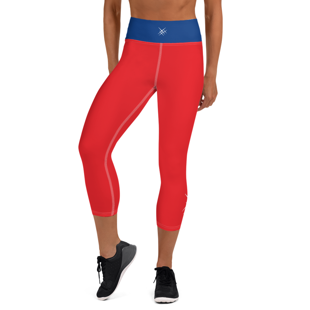 Red Yoga Capri Leggings