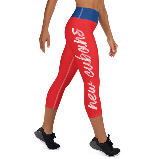 Red Yoga Capri Leggings