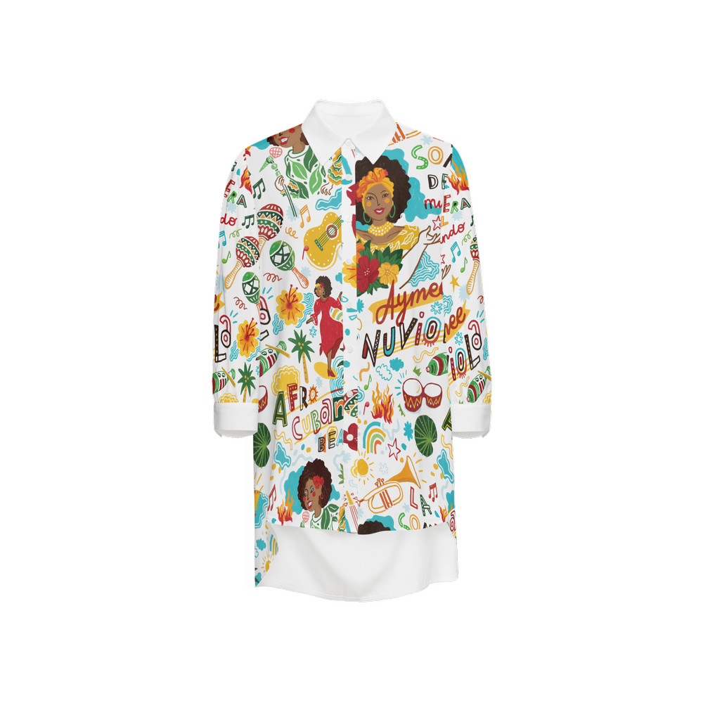 Aymee Women's High-Low Long-Sleeve Hem Shirt-Wrinkle-Free Silky-like Elegance