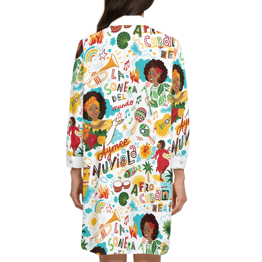 Aymee Women's High-Low Long-Sleeve Hem Shirt-Wrinkle-Free Silky-like Elegance