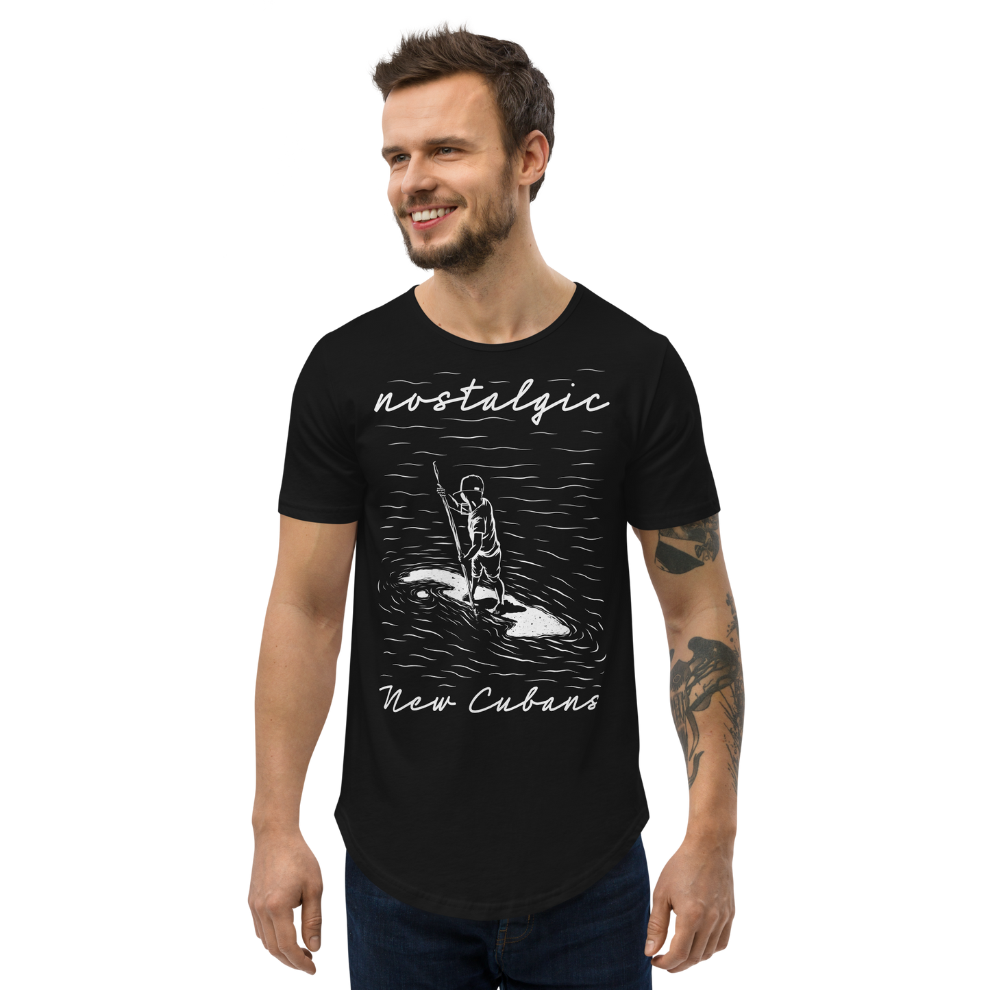 Nostalgic Men's Curved Hem T-Shirt