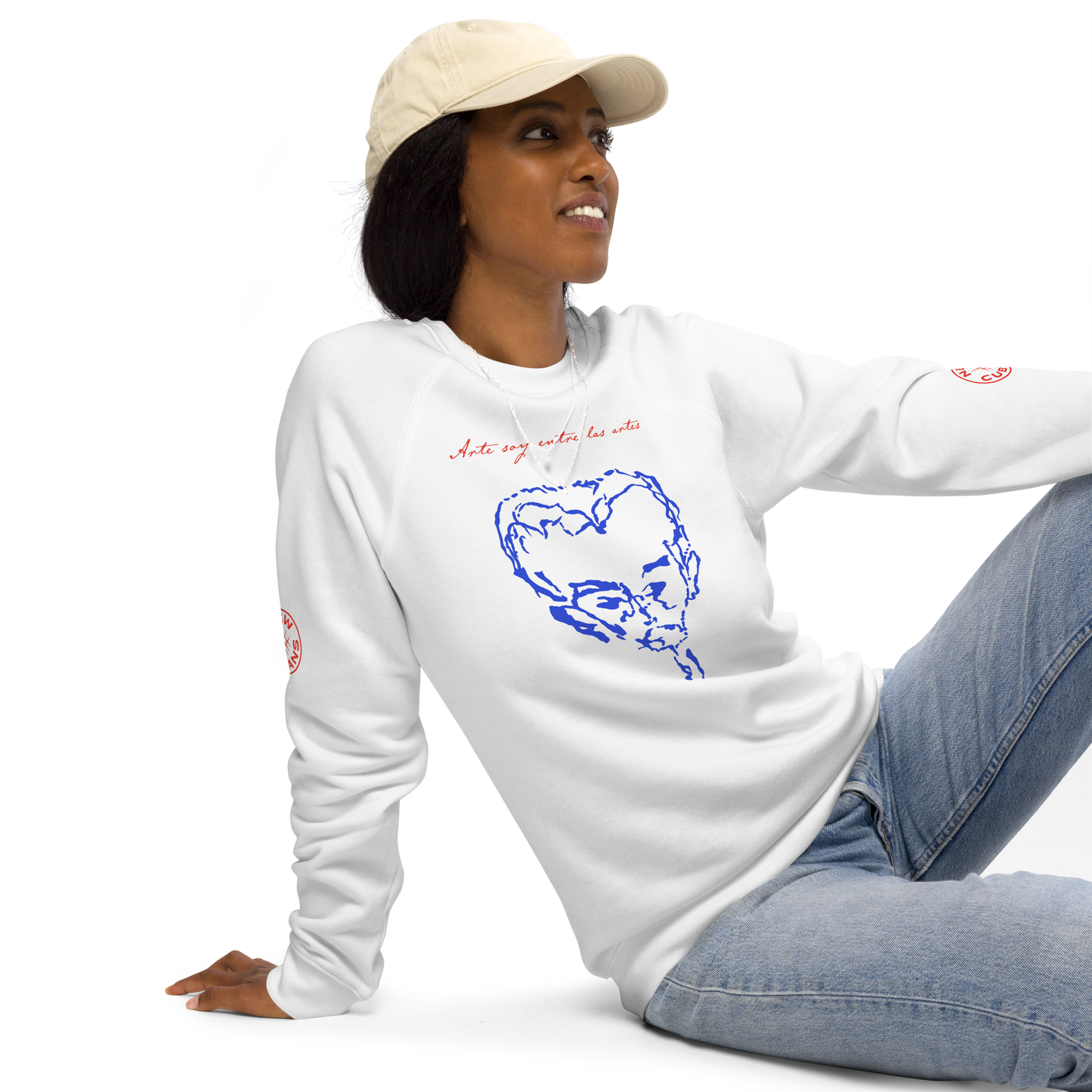 Unisex organic raglan sweatshirt